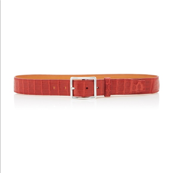 Maison Vaincourt Accessories - Madison Vaincourt genuine crocodile red belt 75